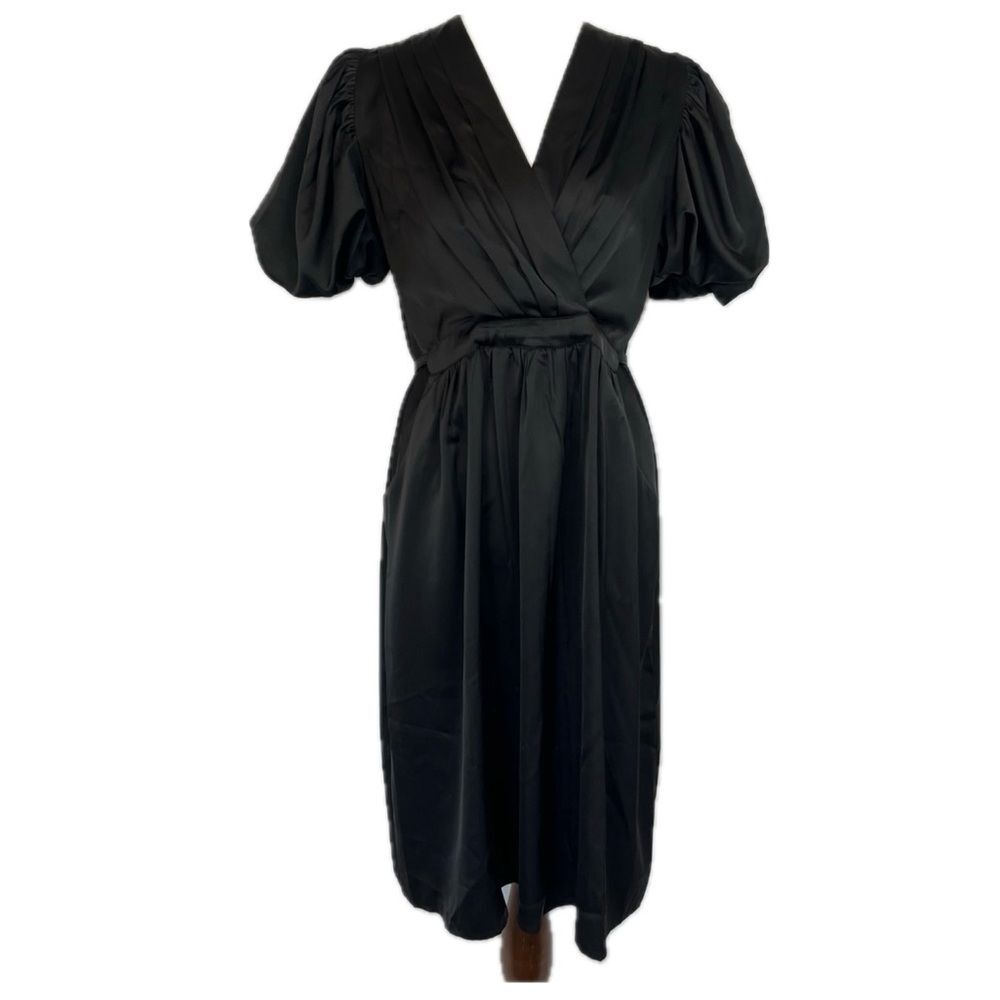 Pinch Satin Babydoll Graciela Dress S Puff Sleeves Cocktail Wedding Guest LBD